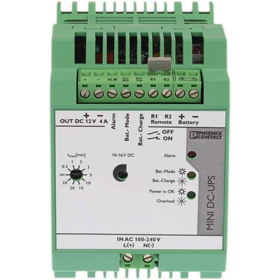 Phoenix Contact 100 → 240V ac Input DIN Rail Uninterruptible Power Supply (48W), MINI-DC