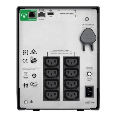 APC 230V Input Stand Alone Uninterruptible Power Supply, 1000VA (600W), Smart-UPS
