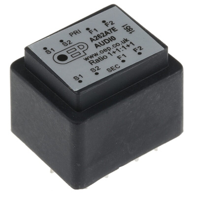 Through Hole Audio Transformer 600Ω 100mW Hz @ 300, 1mW Hz @ 30, 2.5mW Hz @ 50