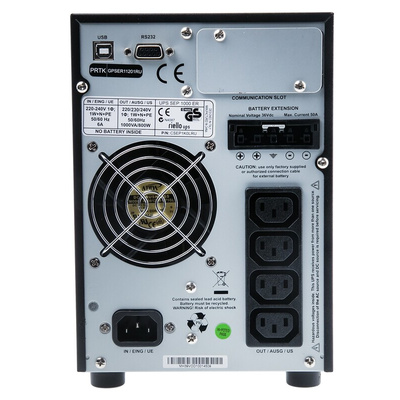 Riello 220V ac Input Stand Alone Uninterruptible Power Supply, 1000VA (800W), Sentinal Pro