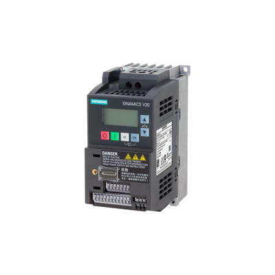 Siemens Inverter Drive, 0.75 kW, 1 Phase, 230 V ac, 4.2 A, SINAMICS V20 Series