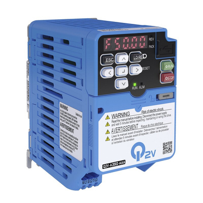 Omron Inverter Drive, 1.1 kW, 3 Phase, 230 V, 6 A, Q2V series Series