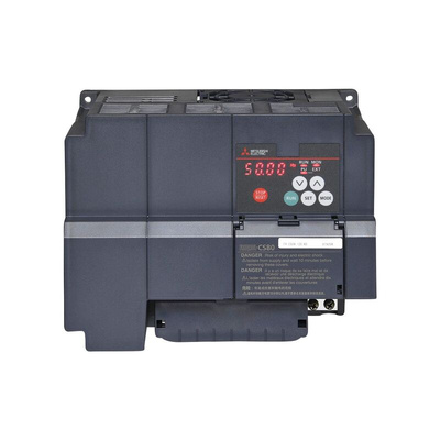 Mitsubishi Inverter Drive, 5.5 kW, 3 Phase, 380 → 480 V ac, 12 A, FR-CS80 Series