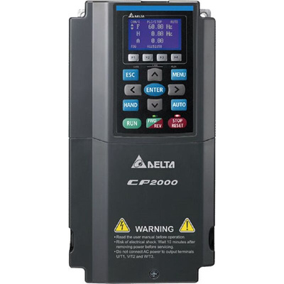 Delta Electronics Variable Speed Drive, 2.2 kw, 3 Phase, 460 V, 5.5/4 A, CP2000 Series