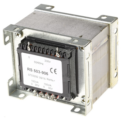RS PRO 200VA 2 Output Chassis Mounting Transformer, 30V ac