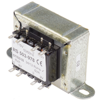 RS PRO 12VA 2 Output Chassis Mounting Transformer, 9V ac