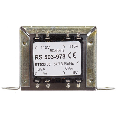 RS PRO 12VA 2 Output Chassis Mounting Transformer, 9V ac