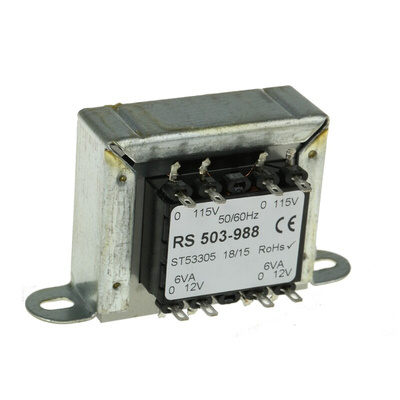 RS PRO 12VA 2 Output Chassis Mounting Transformer, 12V ac
