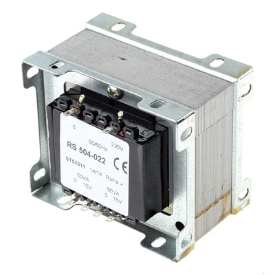RS PRO 100VA 2 Output Chassis Mounting Transformer, 15V ac