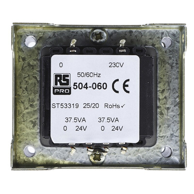 RS PRO 75VA 2 Output Chassis Mounting Transformer, 24V ac, IEC 61558-2-6