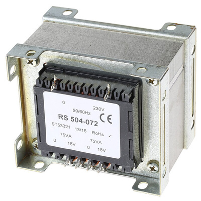 RS PRO 150VA 2 Output Chassis Mounting Transformer, 18V ac, IEC 61558-2-6