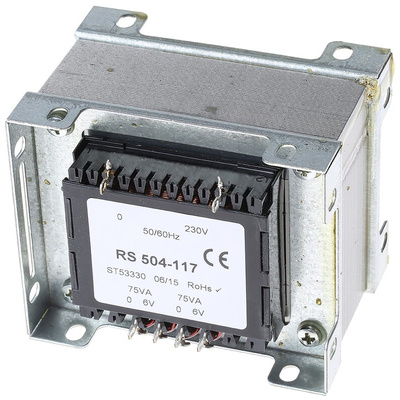 RS PRO 150VA 2 Output Chassis Mounting Transformer, 6V ac