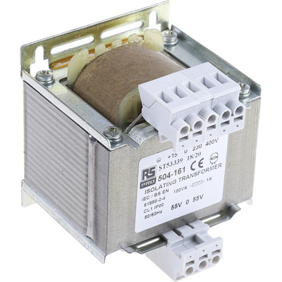 RS PRO 100VA 1 Output Chassis Mounting Transformer, 55V ac