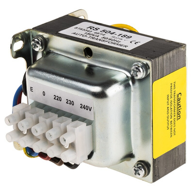 RS PRO 150VA Enclosed Autotransformer, 220 V ac, 230 V ac, 240 V ac Primary, 115V ac Secondary