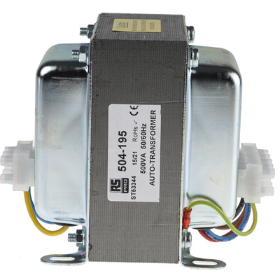 RS PRO 500VA Enclosed Autotransformer, 220 V ac, 230 V ac, 240 V ac Primary, 115V ac Secondary