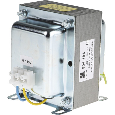 RS PRO 500VA Enclosed Autotransformer, 220 V ac, 230 V ac, 240 V ac Primary, 115V ac Secondary