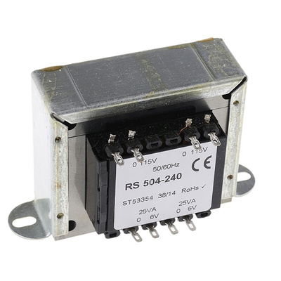 RS PRO 50VA 2 Output Chassis Mounting Transformer, 6V ac