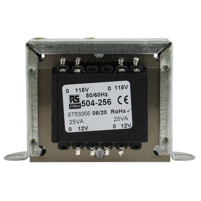 RS PRO 50VA 2 Output Chassis Mounting Transformer, 12V ac