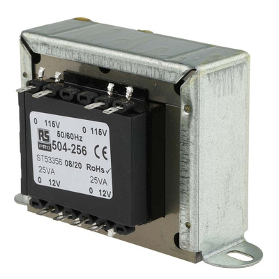 RS PRO 50VA 2 Output Chassis Mounting Transformer, 12V ac