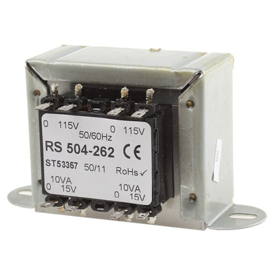 RS PRO 20VA 2 Output Chassis Mounting Transformer, 15V ac