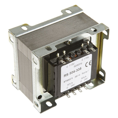 RS PRO 100VA 2 Output Chassis Mounting Transformer, 24V ac, IEC 61558-2-6