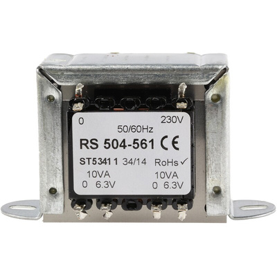 RS PRO 20VA 2 Output Chassis Mounting Transformer, 6.3V ac