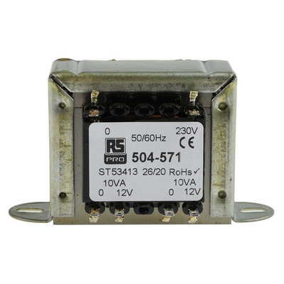 RS PRO 20VA 2 Output Chassis Mounting Transformer, 12V ac