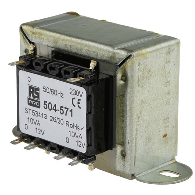 RS PRO 20VA 2 Output Chassis Mounting Transformer, 12V ac