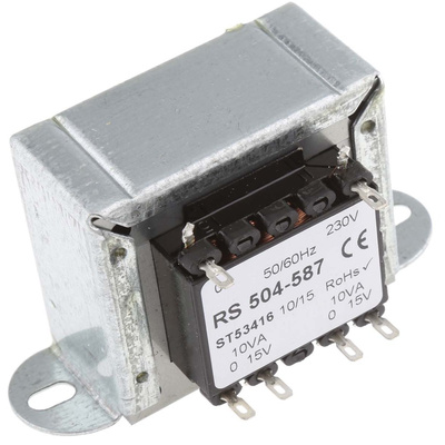 RS PRO 20VA 2 Output Chassis Mounting Transformer, 15V ac