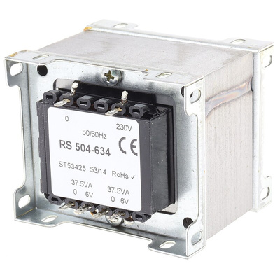 RS PRO 50VA 2 Output Chassis Mounting Transformer, 6V ac