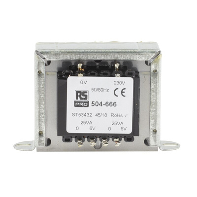 RS PRO 50VA 2 Output Chassis Mounting Transformer, 6V ac