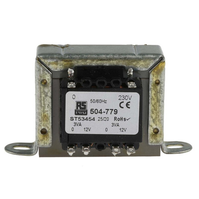RS PRO 6VA 2 Output Chassis Mounting Transformer, 12V ac