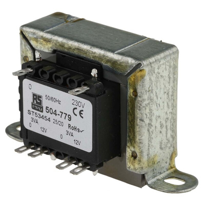 RS PRO 6VA 2 Output Chassis Mounting Transformer, 12V ac