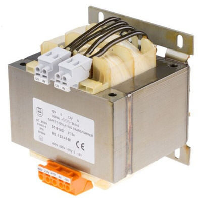 RS PRO 500VA Chassis Mounting Transformer, 2 x 12V ac, IEC 61558-2-6