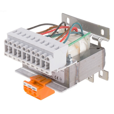RS PRO 63VA DIN Rail Transformer, 230 → 400V ac Primary, 4 x 0-55-60V ac Secondary