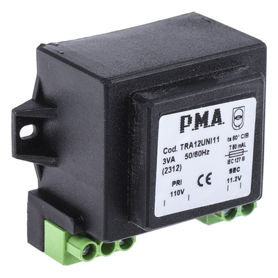 Carel 3VA 1 Output Chassis Mounting Transformer, 12V ac
