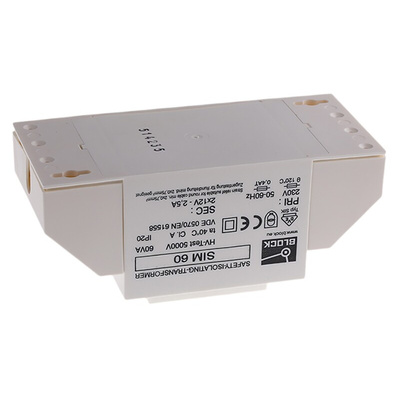 Block 60VA 2 Output Chassis Mounting Transformer, 2 x 12V ac