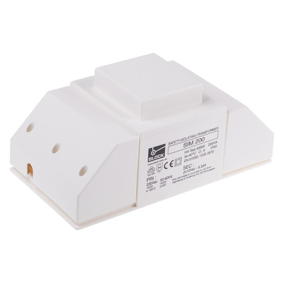 Block 200VA 2 Output Chassis Mounting Transformer, 2 x 12V ac