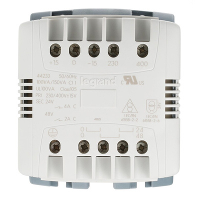 Legrand 100VA DIN Rail Transformer, 230V ac, 400V ac Primary, 24V ac Secondary