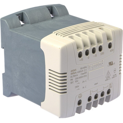 Legrand 250VA DIN Rail Transformer, 215V ac, 230V ac, 245V ac, 385V ac, 400V ac, 415V ac Primary, 115V ac Secondary