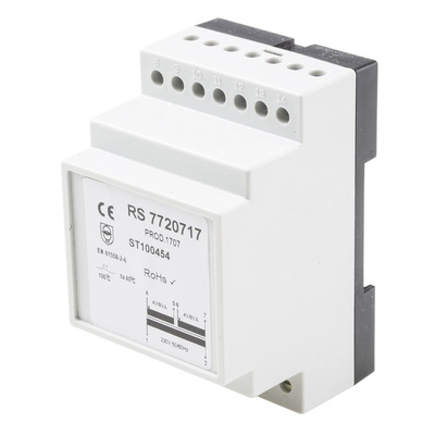 RS PRO 16VA DIN Rail Transformer, 230V ac Primary, 4V ac Secondary