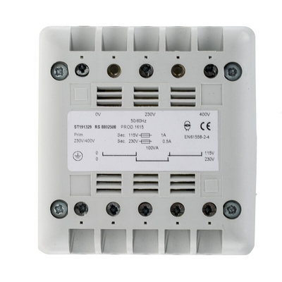 RS PRO 100VA DIN Rail Transformer, 400V ac Primary, 115V ac Secondary