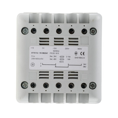 RS PRO 63VA DIN Rail Transformer, 400V ac Primary, 24V ac Secondary