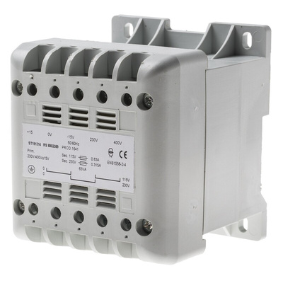 RS PRO 63VA DIN Rail Transformer, 400V ac Primary, 115V ac Secondary