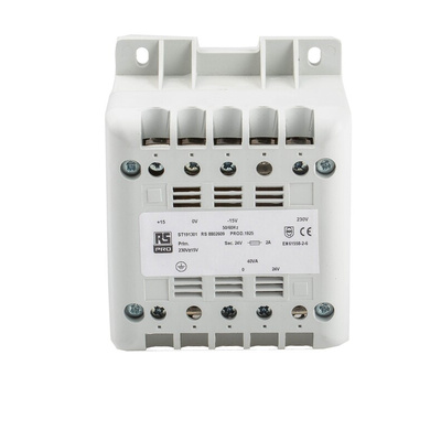 RS PRO 40VA DIN Rail Transformer, IEC 61558-2-6, 230V ac Primary, 24V ac Secondary