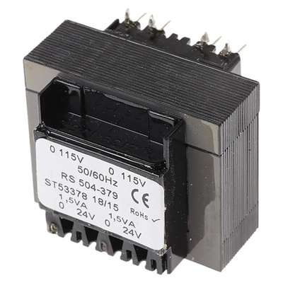 RS PRO 24V ac 2 Output Through Hole PCB Transformer, 3VA