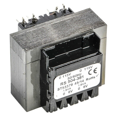 RS PRO 6V ac 2 Output Through Hole PCB Transformer, 3VA