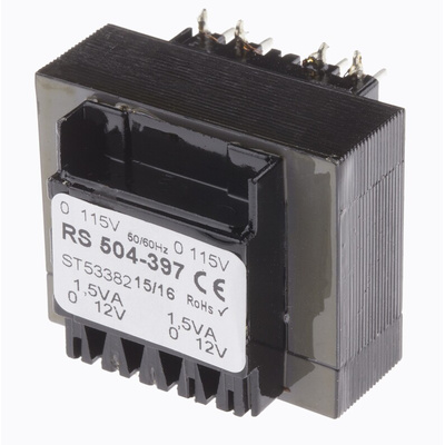 RS PRO 12V ac 2 Output Through Hole PCB Transformer, 3VA