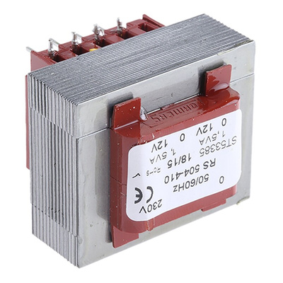 RS PRO 12V ac 2 Output Through Hole PCB Transformer, 3VA