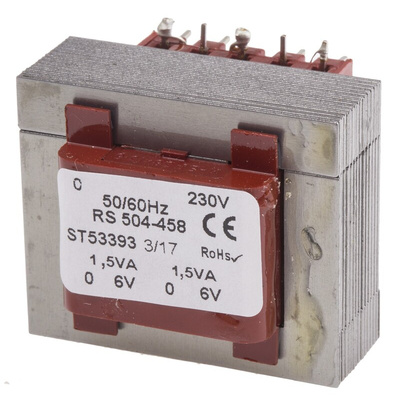 RS PRO 6V ac 2 Output Through Hole PCB Transformer, 3VA